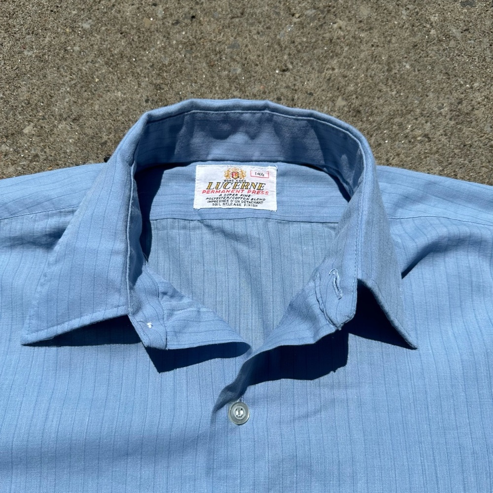 Vintage 1970's Men's Short Sleeve Shirt Hong kong lucerne permanent press